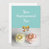 Weddenschap Cupcakes getoverd met bruiloft Aankondiging (Voorkant / Achterkant)
