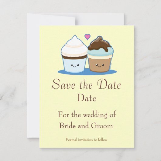 Weddenschap Cupcakes Save The Date (Voorkant)
