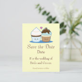 Weddenschap Cupcakes Save The Date (Staand voorkant)