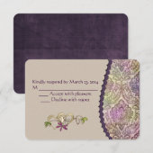 Weddenschap Damask Design RSVP Kaartje (Voorkant / Achterkant)