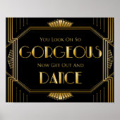Weddenschap Dance Floor Sign | Gatsby Art Deco Poster (Voorkant)