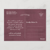 Weddenschap Dank je Hydrangea String Lights Burgun Briefkaart (Achterkant)