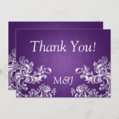 Weddenschap Dank je Opmerking:  zwepen 2 Paars Bedankkaart (Voorkant / Achterkant)