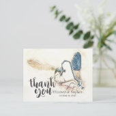 Weddenschap Dank je Waterverf Dragonfly Mating Lov Briefkaart (Staand voorkant)