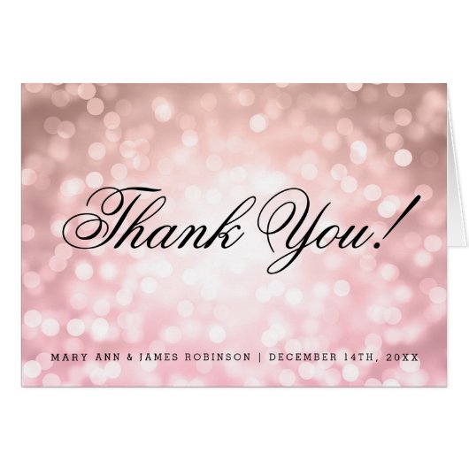 Weddenschap "Dank u" Roos Blush Pink Glitter Light (Voorkant Horizontaal)