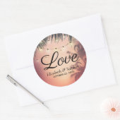 Weddenschap Dank u zomerpalm Trees String Lights Ronde Sticker (Envelop)