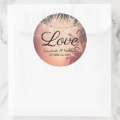 Weddenschap Dank u zomerpalm Trees String Lights Ronde Sticker (Tas)