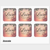 Weddenschap Dank u zomerpalm Trees String Lights Vierkante Sticker (Vel)