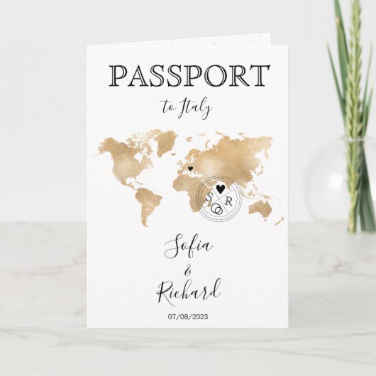 Weddenschap Destination Passport Gold World QR cod (Voorkant)