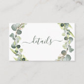 Weddenschap Details Eucalyptus Greenery Succulent Visitekaartje (Voorkant)