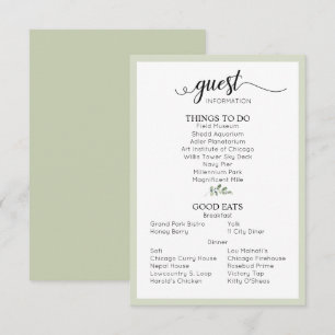 Weddenschap Details gastinformatie pagina groen Informatiekaartje