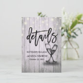 Weddenschap Details Informatie Champagne Glasses W Informatiekaartje (Staand voorkant)