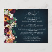 Weddenschap Details Wine Navy Burgundy Enclosure C Informatiekaartje (Voorkant)