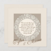 Weddenschap Doily Wedding Bedankt creditcard (Voorkant / Achterkant)