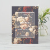 Weddenschap Donker Moody Autumn Herfst Floral Kaart (Staand voorkant)