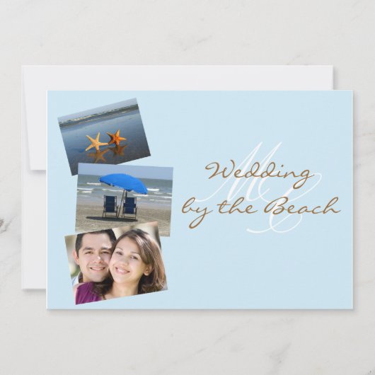 Weddenschap door Beach Custom Photo Invitation Kaart (Voorkant)