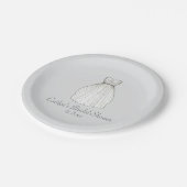 Weddenschap Dress Gown Bride Vrijgezellenfeest Bor Papieren Bordje (Gekanteld)