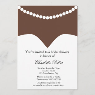 Weddenschap Dress Pearl Ketting Bruine Huidbridal Kaart