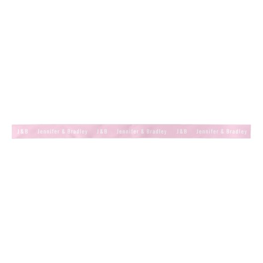 Weddenschap Eenvoudig Monogram roze wit, gepersona Lint (Voorkant)