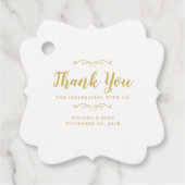 Weddenschap Elegant Calligrafie Hartelijk dank voo Bedankjes Labels (Voorkant)