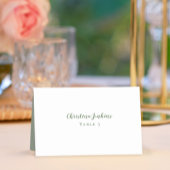 Weddenschap Elegant Calligraphy Sage Green Place C Kaart