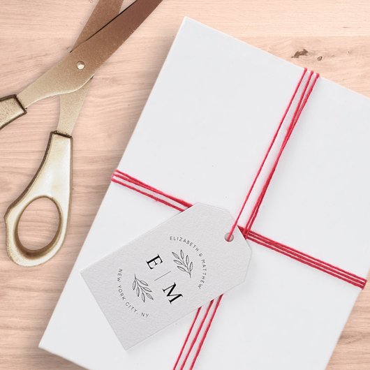 Weddenschap Elegant Chic Modern Simple Chic Monogr Cadeaulabel