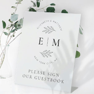 Weddenschap Elegant Chic Modern Simple Chic Monogr Reclamebord Met Voetstuk