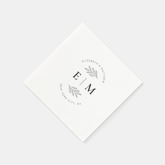 Weddenschap Elegant Chic Modern Simple Chic Monogr Servet (Hoek)