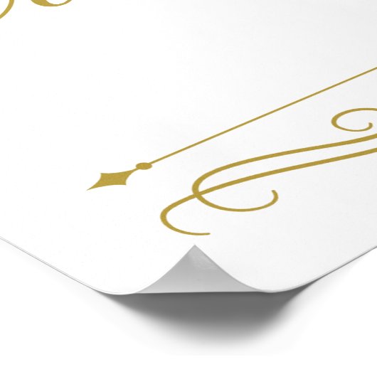Weddenschap | Elegant Gold Swirl-kalligrafie Poster (Hoek)