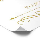 Weddenschap | Elegant Gold Swirl-kalligrafie Poster (Hoek)