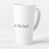 Weddenschap Elegant Minimalist Black White Names Latte Mok (Rechterhoek)