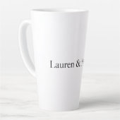 Weddenschap Elegant Minimalist Black White Names Latte Mok (Linkerhoek)