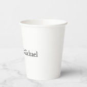 Weddenschap Elegant Minimalist Black White Names Papieren Bekers (Links)