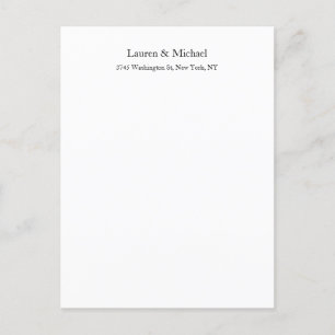 Weddenschap Elegant Minimalist Classical Black Whi Briefkaart