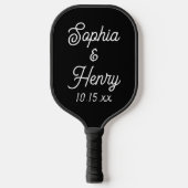 Weddenschap Elegant Script Black Modern Typografie Pickleball Paddle (Voorkant)