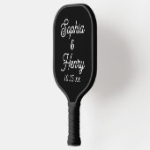 Weddenschap Elegant Script Black Modern Typografie Pickleball Paddle (Links)