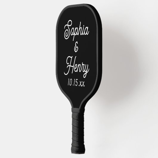 Weddenschap Elegant Script Black Modern Typografie Pickleball Paddle (Links)