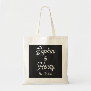 Weddenschap Elegant Script Black Modern Typografie Tote Bag