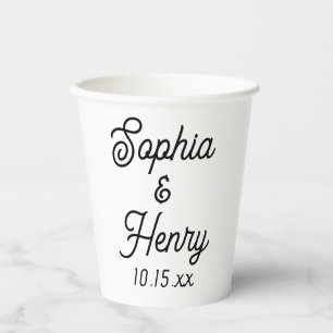 Weddenschap Elegant Script Black Typografie Papieren Bekers
