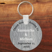 Weddenschap Elegant Silver Stripes Hartelijk dank Sleutelhanger (Voorkant)