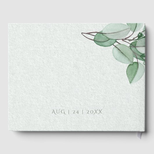 Weddenschap | Elegant Waterverf Eucalyptus Gastenboek (Achterkant)