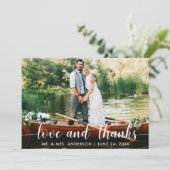 Weddenschap en Bedankt Foto wit script (Staand voorkant)