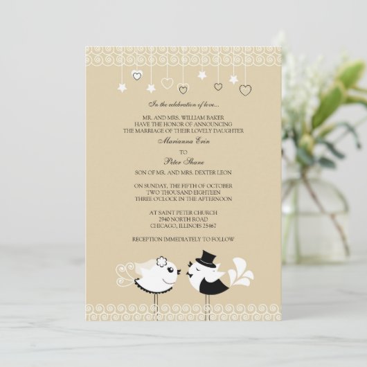 Weddenschap en uitnodiging tot het uitzenden van e (Staand voorkant)