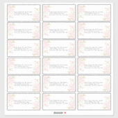 Weddenschap Etiket Blush Pink Rose Floral Sticker (Vel)