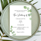 Weddenschap eucalyptus greenery QR code RSVP Uitnodiging Briefkaart