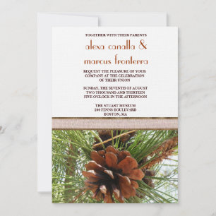 Weddenschap - Evergreen en Pine Cone Scene Kaart