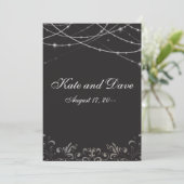 Weddenschap Fab Black String Lights Cool Kaart (Staand voorkant)