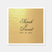 Weddenschap Faux Gold Foil Elegant Black Script Na Servet (Voorkant)