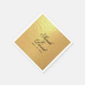 Weddenschap Faux Gold Foil Elegant Black Script Na Servet (Hoek)