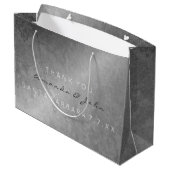 Weddenschap Favor Dank je grijze zilver Grungy Groot Cadeauzakje (Achterkant Gekanteld)
